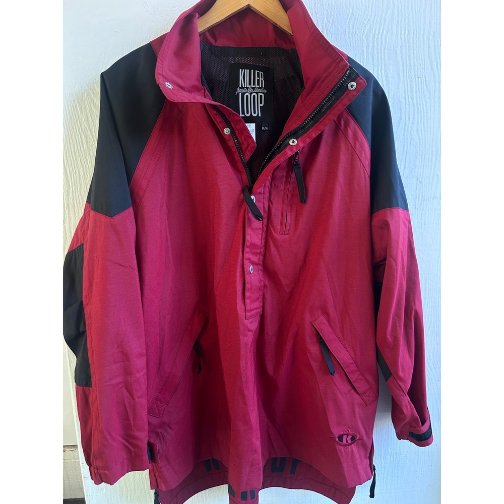 Vintage Killer Loop Snowboard Y2K Jacket Mens Medium Pull Over Red Black EUC